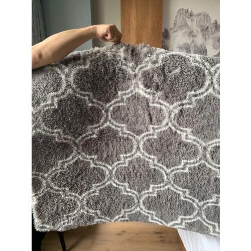 Twill rhombus silk wool carpet pv velvet tie-dye rug living room study mat bedside rug no lint no fade carpet baby crawling mat