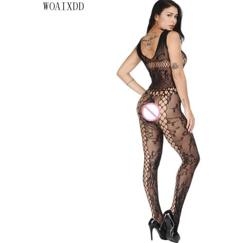 Sexy Underwear Women Bodystocking Sexy Lingerie Sleepwear Erotic Costumes Bodysuit Halter Lace Out Nightwear Lingerie