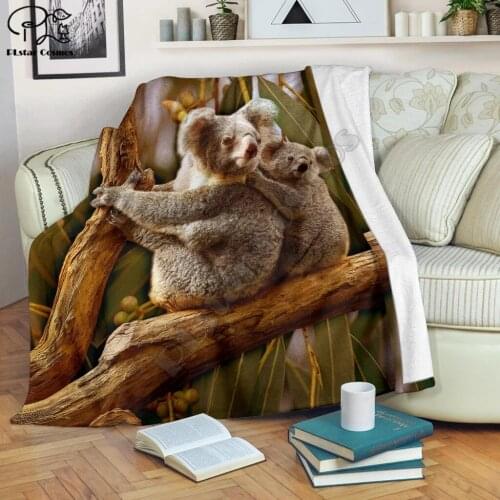 Koala Anime pattern Family Fleece Blanket 3D full printed Wearable Blanket Adults/kids Fleece Blanket