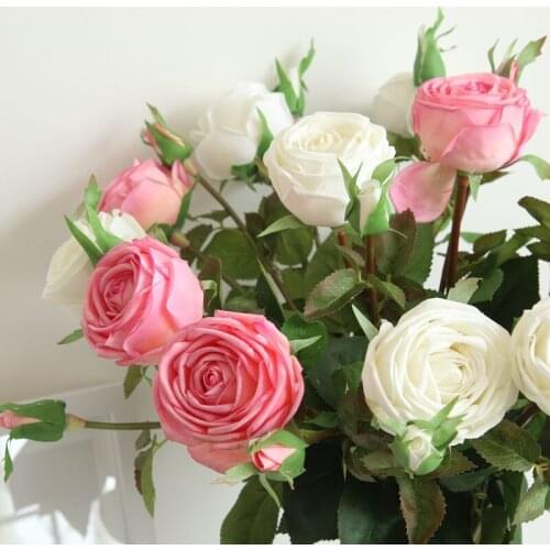 1Pc Silk Artificial Flowers Real Touch Rose Flowers for Home Wedding Decoration Party Birthday Mothers Gift Decoration