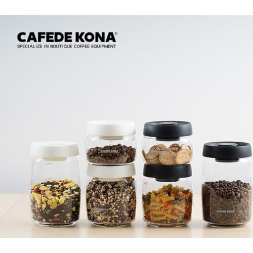 CAFEDEKONA Glass Canister Vacuum Glass Sealed Tank Eco Friendly Borosilicate Glass Storage Jars with Lid Food Kitchen Glass Jar
