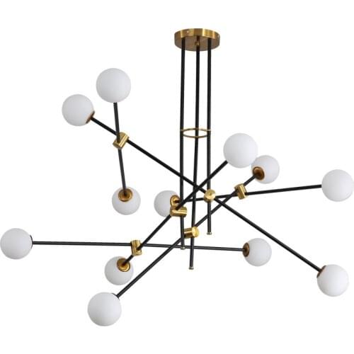 Glass pendant light Nordic living room pendant light creative geometric line magic bean light bedroom dining room modern lights