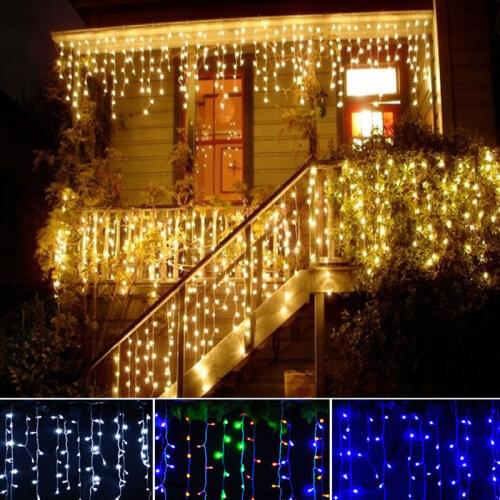 LED Curtain Icicle Fairy String Lights 4m 100leds ice bar Lamps Christmas 110V/220V New year Garden Xmas Wedding Party Decor