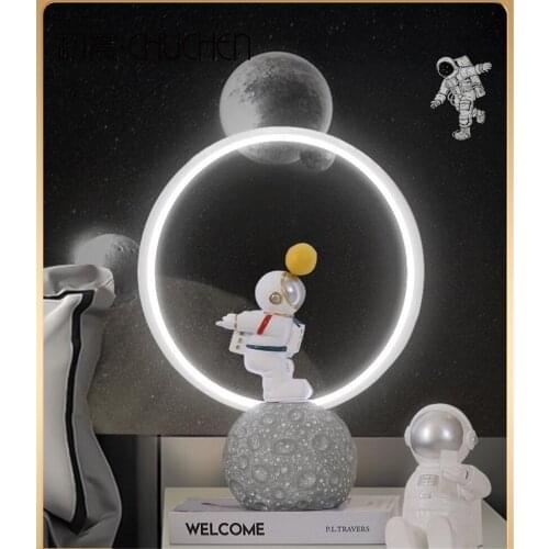 Nordic Cartoon Astronaut LED Table Light Childrens Room Bedroom Bedside Lighting Living Room Dining Room Study Decor Table Lamp