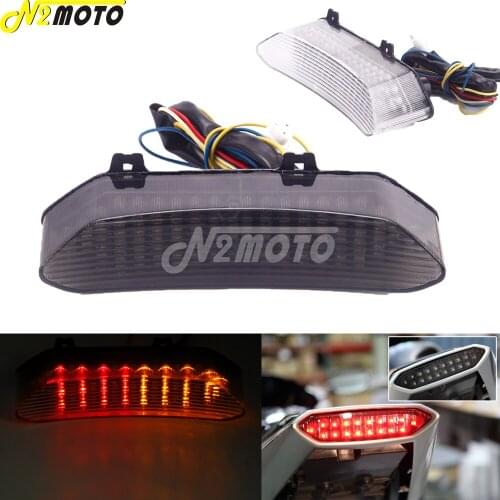 Motorcycle Smoke Integarted LED Rear Running Brake Stop Light Taillight w/ Turn Signal Light For Yamaha YZF R1 2002-2003 Custom