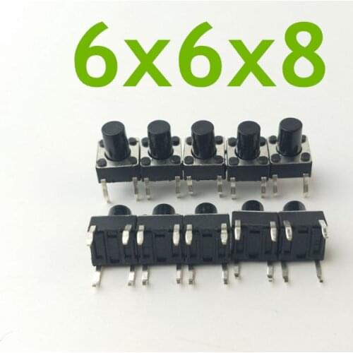 50pcs/lot 6x6x8MM 4PIN G93 Tactile Tact Push Button Micro Switch Direct Self-Reset DIP Top Copper Free Shipping