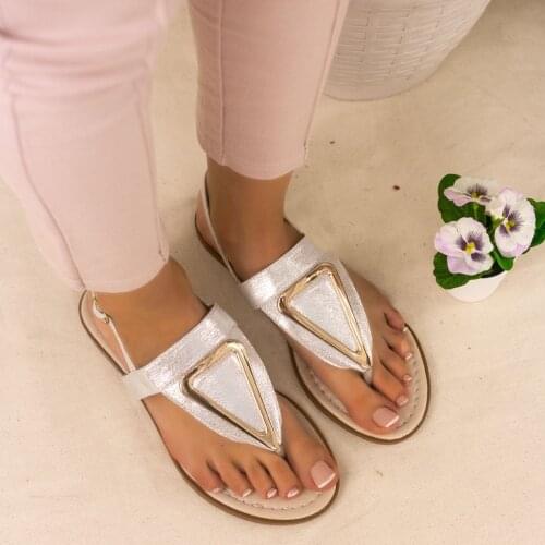 Tonar Samy Silver Skin Thong Women 'S Sandals New Season Summer Casual and Elegant Style Fashion