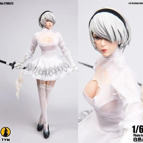 TYM073 Figure Action Toys Accessory 1/6 White Battle Skirt Realistic Female Costume Fit 12inches Girl Model Doll Body In Stock