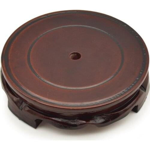 Diameter Real Solid Wood Carving Vase Base Buddha Incense Flowerpot Wood Carving Teapot Base Feng Shui Home Decoration