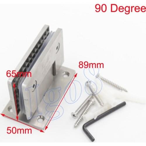High Quality Bilateral 90 Degree Glass Pipe Bathroom Clamp SUS304 Stainless Steel