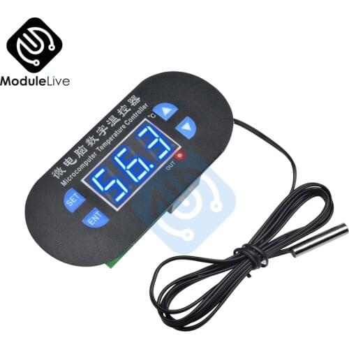 W1308 AC/DC 12V Digital Thermostat Temperature Alarm Controller Sensor Meter Blue LED 12V NTC Sensor Temperature Control Switch