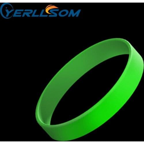 YERLLSOM 100pcs/Lot high quality 1/2inch Lime green silicone bracelets for events B20060468