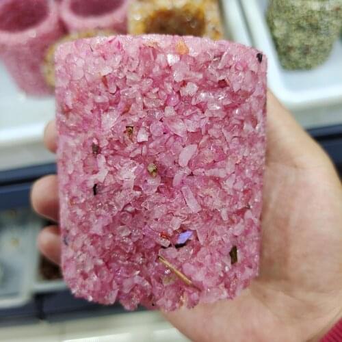 1pcs natural Crystal stoneThe gravel stic Flower Crafts Garden Flower Pot Cute Shape ChildrenS Toy Pencil Case Flower PotFlower