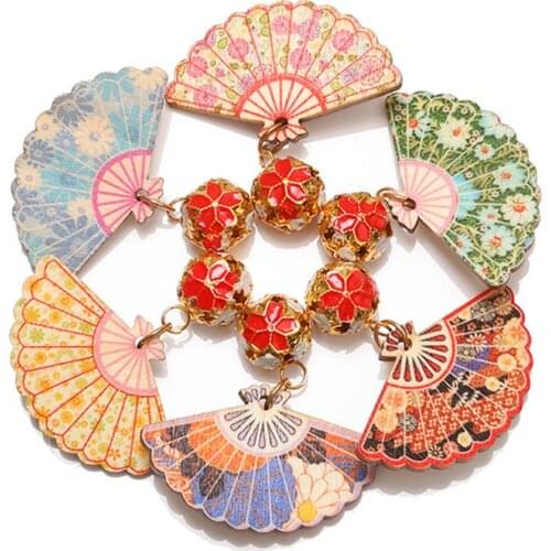 1PCS!!! New Japanese Retro Fan Bells Clip Hairpin Wooden Hair Accessories Headwear Hair Clip Haripin