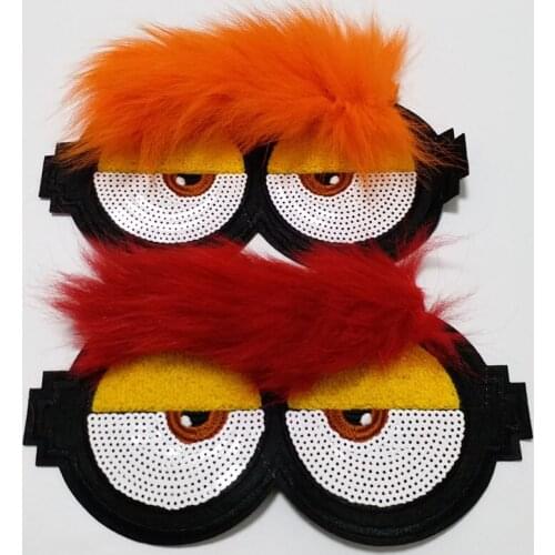 1pc eye patch 3D Handmade rhinestone beaded Patches for clothing DIY sew on eyes parches Embroidery applique flowers