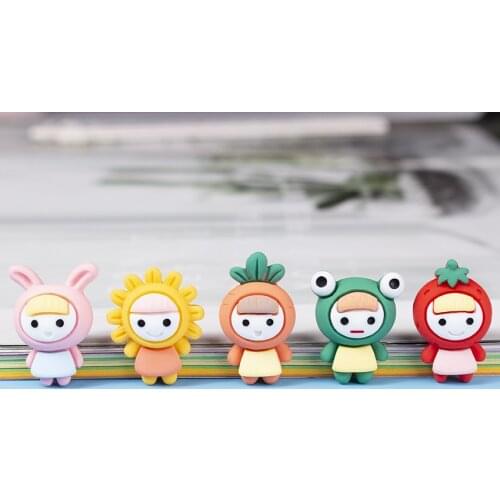 10Pcs/Lot Cartoon Girl Hairpin Decorative Material Charms Filler For Children Charms Modeling Clay DIY Accessory