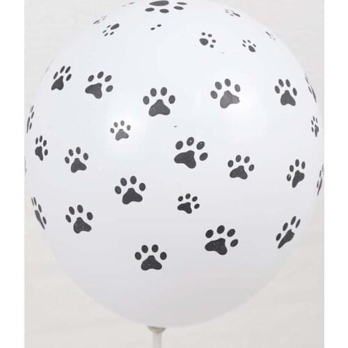 100pcs Dog Footprints White Latex Balloons 2.8g Birthday Party Decor Animal Theme Inflatable Baby Gift Classic Toy Balloon