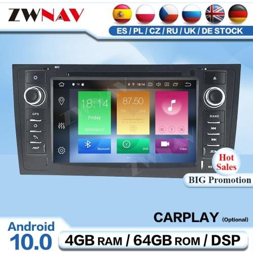 2 Din Android 10 Multimedia For AUDI A6 1997 1998 1999 2000 2001 2002 2003 2004 Radio Receiver Audio Stereo Player GPS Head Unit