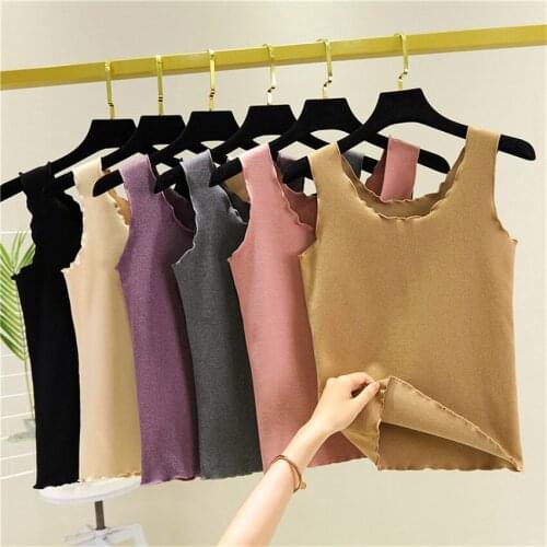 2019 Autumn Winter Fashion Warm Plus Size M-2XL Women Cotton Tops Based Sleeveless Female Warm Vests Tanks Tees Bottomings WZ990