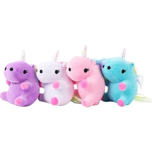 4 Colors Unicorn Plush Toy Unicorn Horse Soft Stuffed Doll Baby Bed Time Unicorn White Pink Green Purple Keychain Pendants