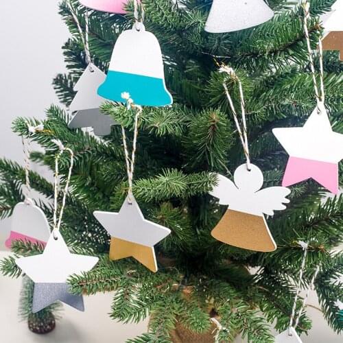 4PCS/Lot DIY Christmas Tree Wooden Pendants Ornaments for Home Xmas Tree Ornaments Kids Gifts Decorations