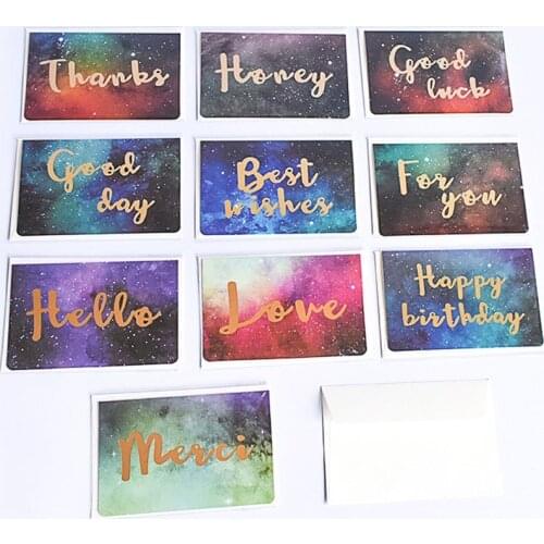 40pcs Student Stationery Office Supplies Thank You Smile Love You Valentines Day Wishes Message Gift Greeting Card Envelope
