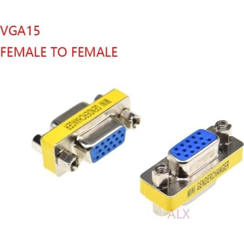5PCS VGA SVGA DB15 15pin FEMALE to FEmale CONNECTOR 15p Mini Gender Changer Adapter