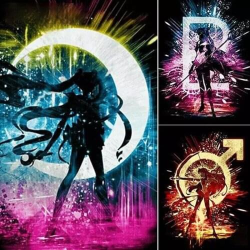 5D DIY Diamond Painting Cartoon Sailor Moon Anime Diamond Embroidery Painting Diamond Mosaic Full Cross Stitch Kits Home Decor