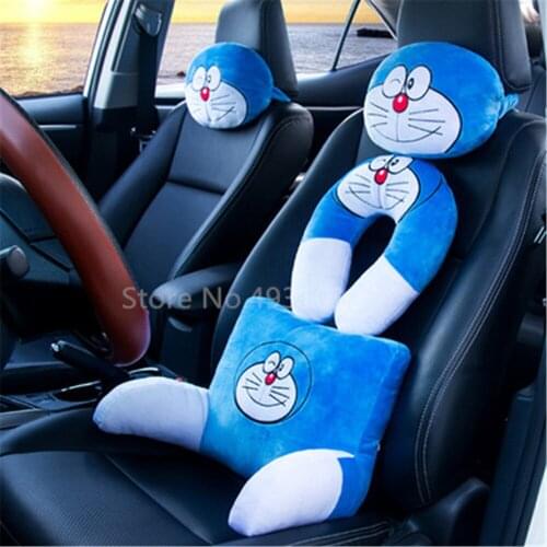 Doraemon Cartoon Car Headrest Car Pillow U-shaped Neck Pillow Lumbar Pillow Kawaii Plush Toys Stuffed Animals Plush Toy