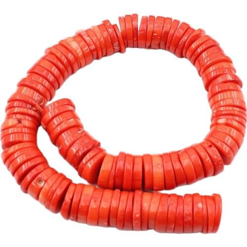 APDGG Orange Coral Freedom Round Coin Beads Gemstone 15" Strand For Necklace Bracelet Jewelry Making DIY