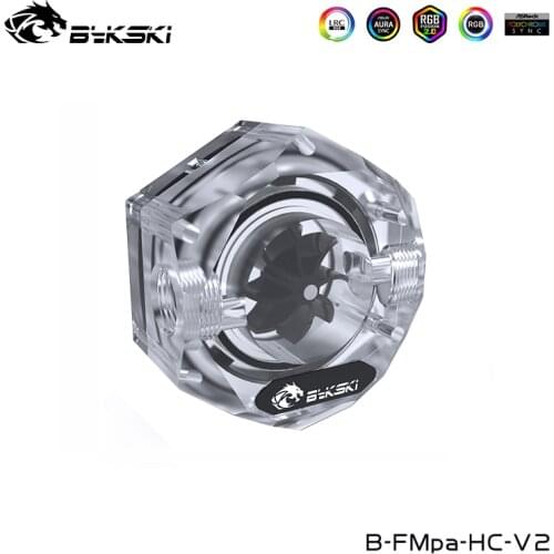Bykski Watercooler Flower G1/4'' ,Computer Case Liquid Build Water Velocity Shows Device,Acrylic, B-FMpa-HC-V2
