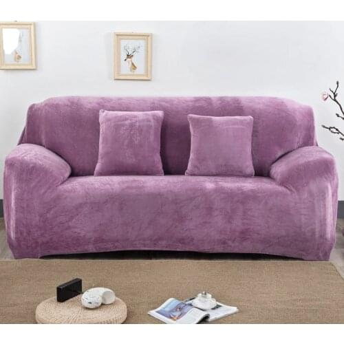 Velvet Sofa Cover stretch Solid Color Thick Slipcover sofa covers For Living Room slip cover Protector Sofa Towel 1/2/3/4 Seater