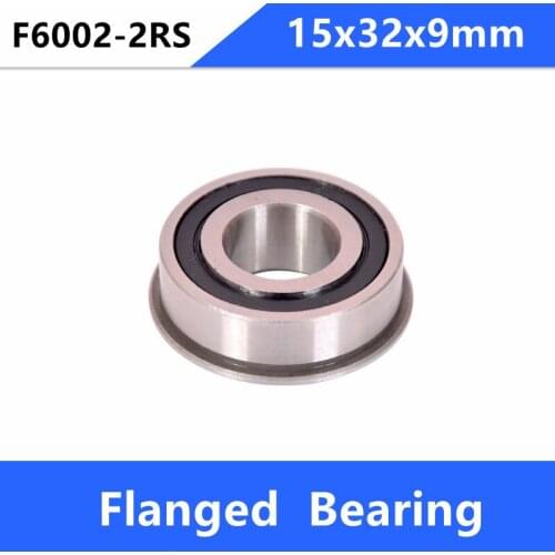 20pcs/50pcs flanged bearing F6002-2RS F6002RS F6002 2RS RS 15x32x9 mm flange deep groove ball bearings 15*32*9mm