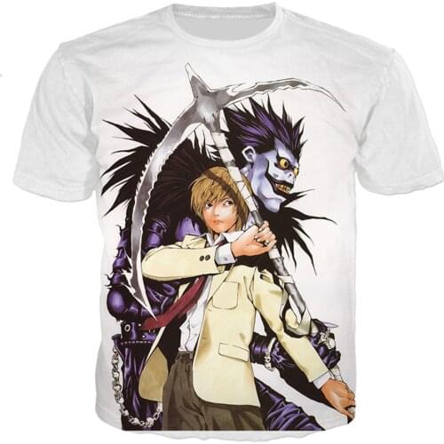 Fashion Men Women Anime The Death Note 3D Printed T-shirts Unisex Cool Hip Hop Harajuku Style Streetwear Oversized Tops Clothes