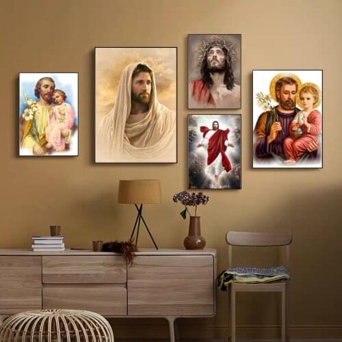 Canvas Painting By Numbers Jesus Christ Icon HandPainted Wall Art Pictures Print Posters Unique Gift For Home Decor Unframed