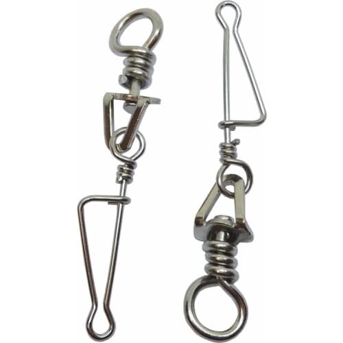20 pieces Fishing Swivel Snap Minus with Italian Snap #4 Stainless Steel Fishing Connector Accessories Terminal Tackle