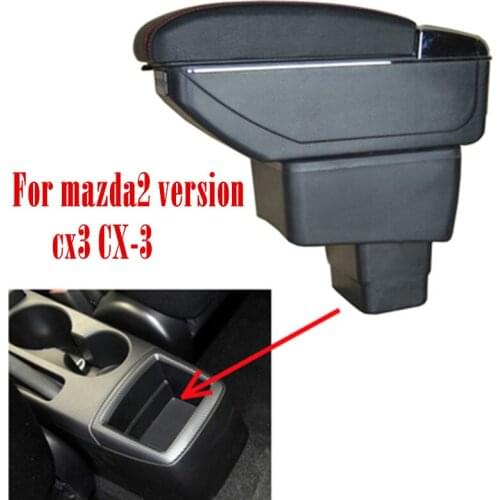 For mazda2 skyactiv version cx3 CX-3 armrest box central Store content box with cup holder ashtray USB for Mazda CX-3 CX 3 CX3