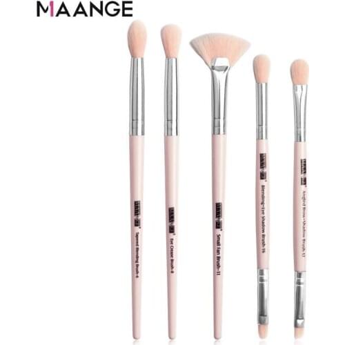 Pink Brush Set Make Up Cosmetics Full Lip Double-Sided Eyebrow Eyelash Wholesale Eyeshadow Head Cleaner Eye Black Flat