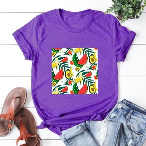 Summer Tropical Fruits Women Shirt Summer Clothes Harajuku Hawaii Tops Streetwear Beach Vacation 2021 Fashion Tees XL
