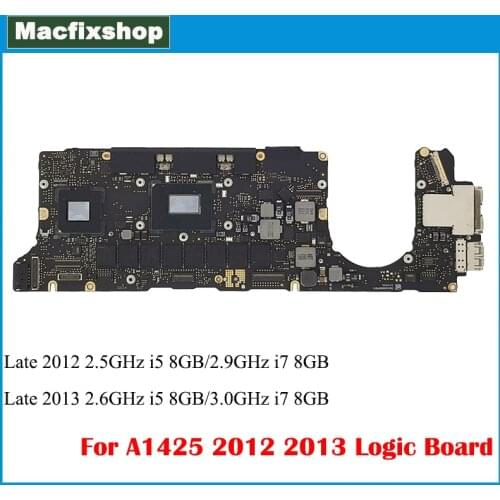 Replacement A1425 Motherboard For Macbook Pro A1425 Logic Board 2012 2.5GHz i5 2.9GHz i7 8GB 2013 2.6GHz 3.0GHz 820-3462-A Test