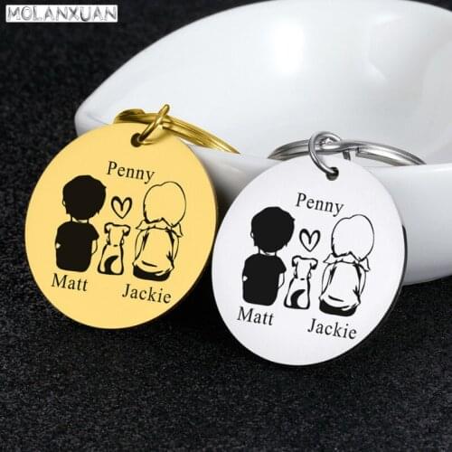 Fashion Lovers' Keychain Personalized Custom Name for Dog Lovers Boyfriend Girlfriend Trendy Keyring Key Tag Valentines Day Gift