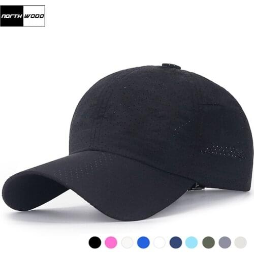 NORTHWOOD Quick Dry Mens Summer Cap Womens Baseball Caps Casual Solid Sun Hat Breathable Holes Bone Snapback Outdoor Casquette
