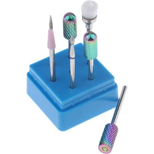 New Nail Drill Bits Brush Set Electric Files Polishing Grinding Heads 7-in-1