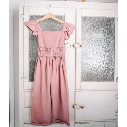 Autumn girls Joker cotton and linen high waist lace design wide leg pants with pants toddler pants