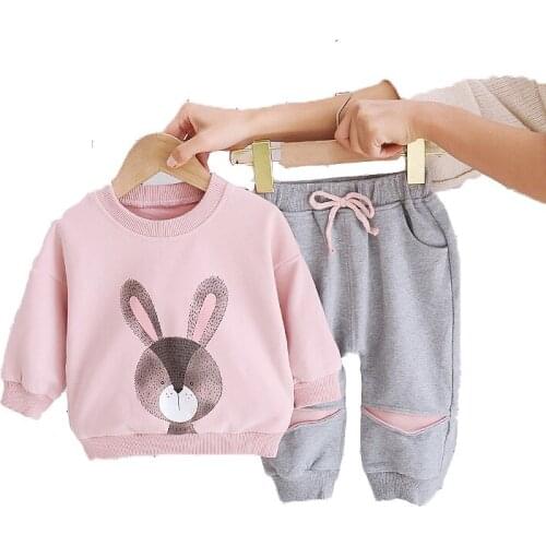 Autumn Fashion Long Sleeve and Pants Baby Girl Clothes Print Heart Animal Tree Cotton Girls Outfit Clothing for Girls 6M-4 Years