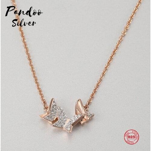 Fashion Charm 925 Sterling Silver Original 1:1 Copy, Fantasy Butterfly Clavicle Chain Necklace Female Luxury Jewelry Gifts