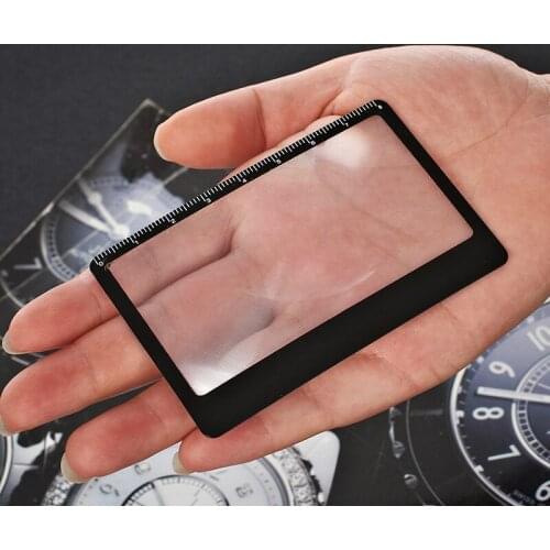 Portable 3 Magnification Magnifying Glass Entry Card Camping Magnifying Glass Multifunctional Outdoor Fire Survival Pocket Tool