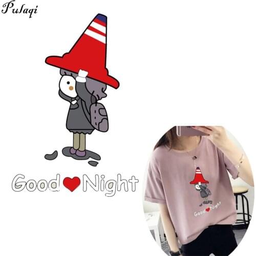 Pulaqi Cartton Cute Girl Heat Transfer Vinyl Iron Sticker Printable Patches Iron On Transfers For Kids Clothes Applique D