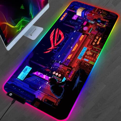 RGB ASUS ROG Mouse Pad Gaming Computer LOL Mousepad Keyboard Backlit XL XXL LED Gamer Republic of Gamers Carpet 900x400 Desk Mat