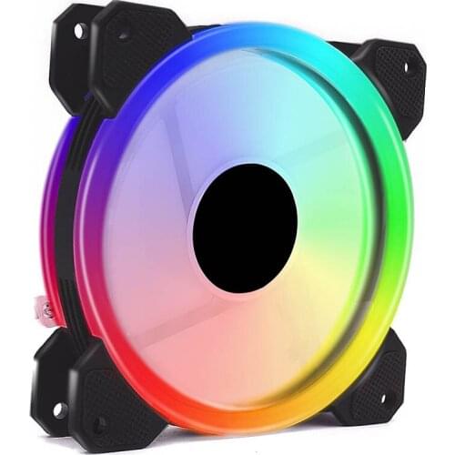RGB PC Fan 12V 6 Pin 12cm Cooling Cooler Fan with Controller for Computer Silent Gaming Case JR Deals